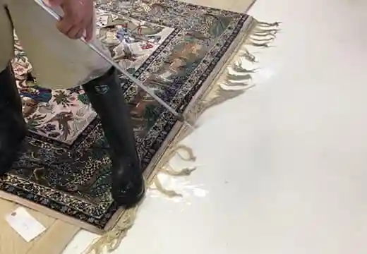 Rug Fringe Cleaning process